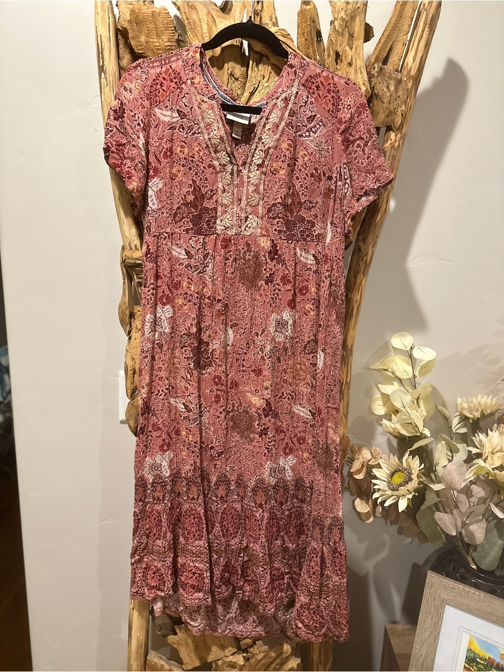 Knox Rose Rose-Pink Paisley Midi Dress